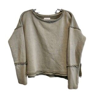 Free People We The Free Camden Sweatshirt Oversized Size Large Military Green